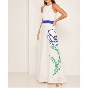NWT Foxiedox Jetta Halter Neck Embroidered Dress